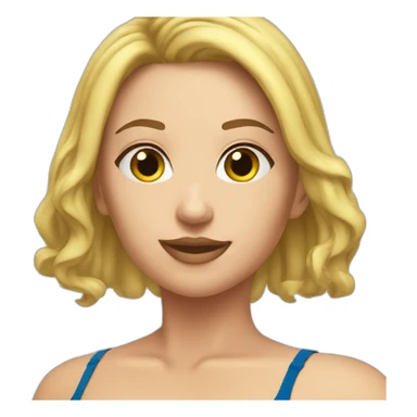 Slim-Thicc caucasian woman swimsuit posing sticker