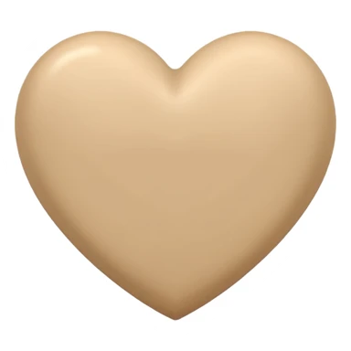 beige heart, soft matte finish sticker