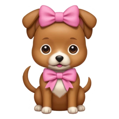 Dog that’s brown and little with a cute pink bow  sticker