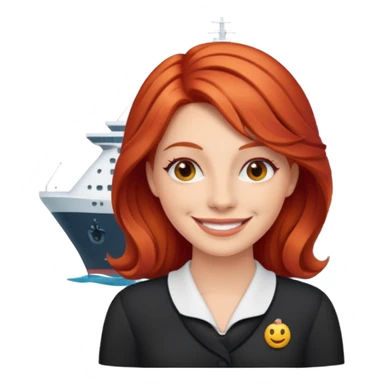 cruise emoji with a red headed woman sticker