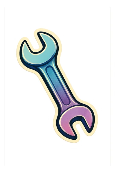 make me a wrench with white outline sticker