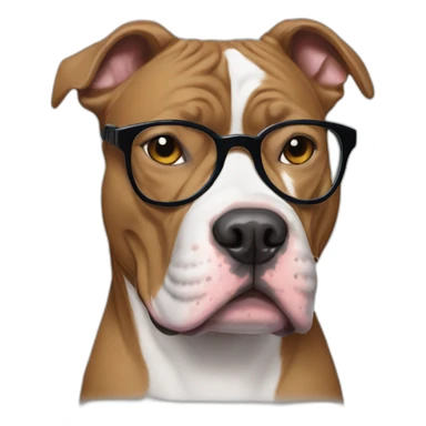 bluenose pitbull wearing glasses sticker