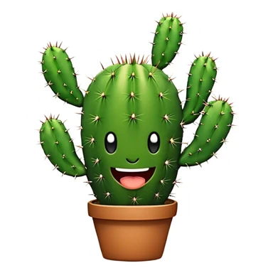 Cactus with mouth sticker