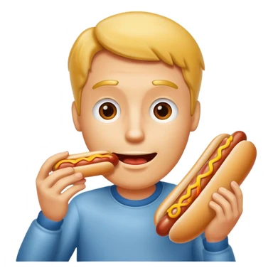 man eating a hot dog sticker