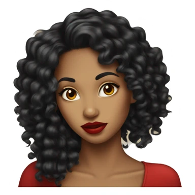 pretty-long-curly-blackhair-carameltone-woman-red-lips- sticker