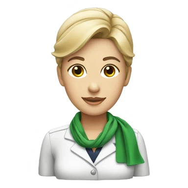 flight attendant with green scarf sticker