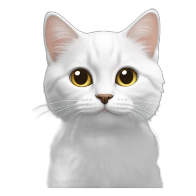Chaton blanc avec des tâche grise sticker