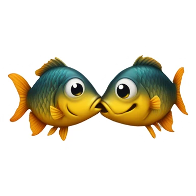 Two fish kiss each other  sticker