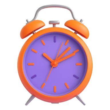 alarm principal color: #7f0fdb and #fe6601 sticker