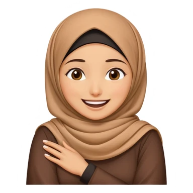 Hijabi crossing arms on neck and laughing  sticker