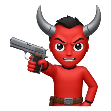 Un 👹 con una pistola en la mano  sticker