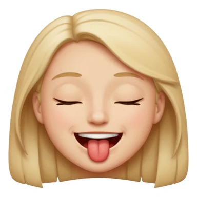 biting lip while smiling  sticker