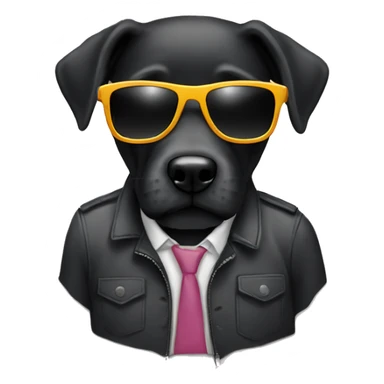 Black doodle with sunglasses sticker