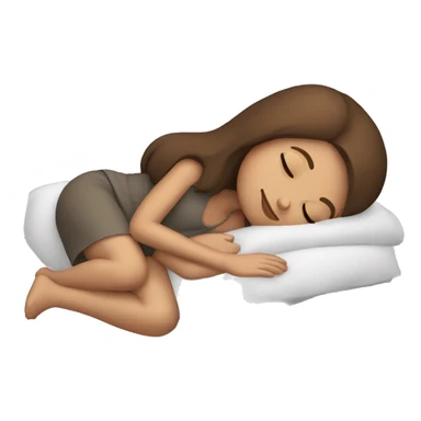 brown hair girl sleeping sticker