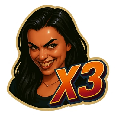 grin EVIL LOOk , Make it say "X3"" sticker