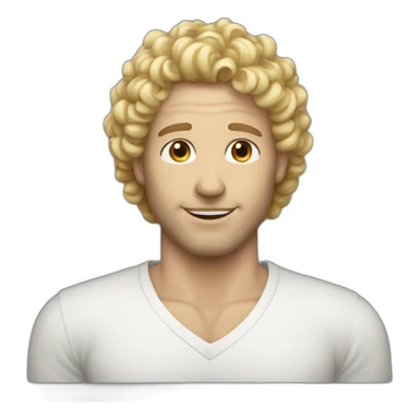 white skin curly hair blonde man sticker