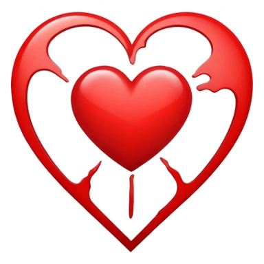 red heart split cleanly in the middle sticker