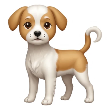 a full body white beagle x maltese x chi dog the size of a kelpie with light brown ears and a light brown patch on one eye sticker