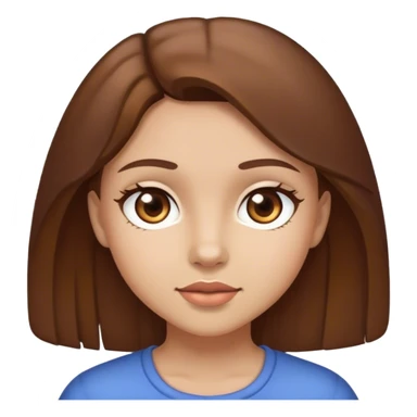 Girl with brown hair and brown eyes sticker