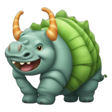 fat caterpillar and fat rhinoceros sticker