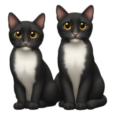 two-cats-bengali-cat-cat-black-kitten-together sticker