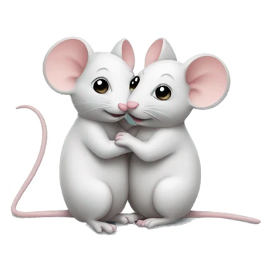 Two mouses cuddling eachother  sticker