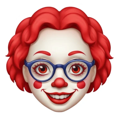 female clown with eyeglasses sticker