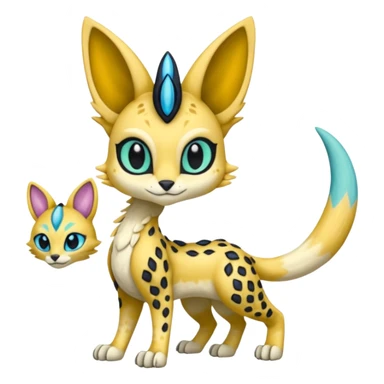 Meloetta-Sergal-Serval-Toothless-Cresselia-Palkia-Stitch-Fakémon-creature-hybrid sticker