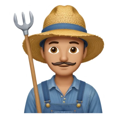 Farmer man – Straw hat, hoe on shoulder
 sticker