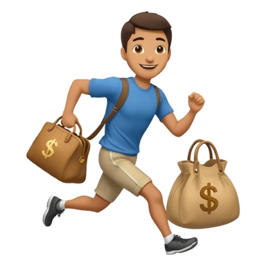 Man running with moneybag sticker