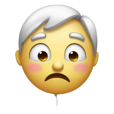 weary face with scratches drooling inhaling helium from balloon sticker