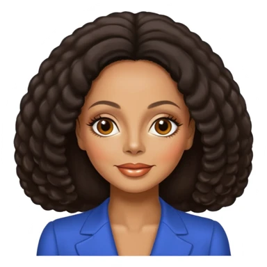 Diana Ross with dark brown hair sticker