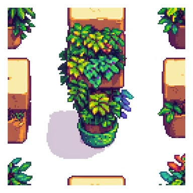 a bush, blocky and colorful sticker