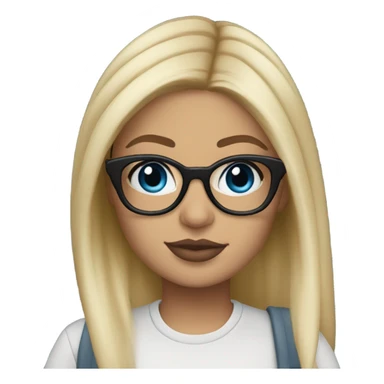 blonde kylie jenner with blue eyes and glasses  sticker