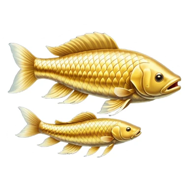golden arowana, side view, detailed fins sticker