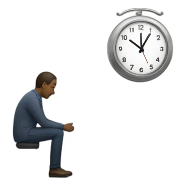 man watching his clock while waiting sticker