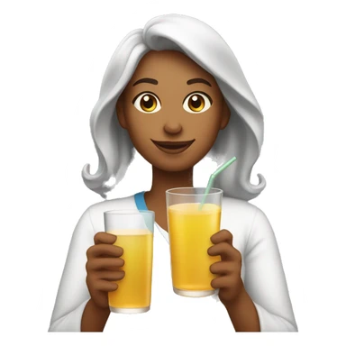 Proud mother with drink apple juice sticker