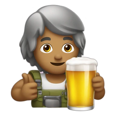 Pelon bebiendo cerveza sticker