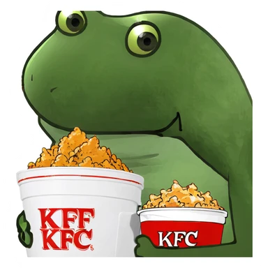 holding a bucket of kfc chicken sticker