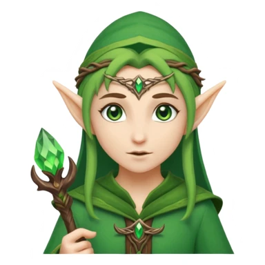elf, druid, holding a staff sticker