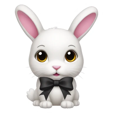 Female purple rabbit with a black bow sticker