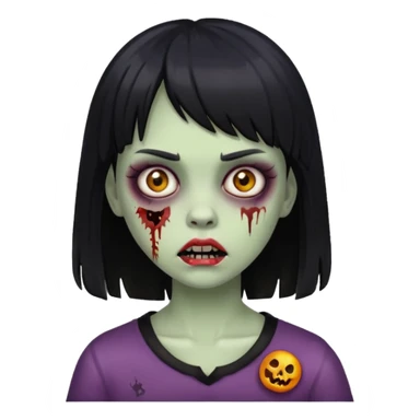 girl zombie with black bangs sticker