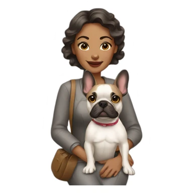 Lady with French Bulldog sticker