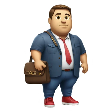 Fat spider man wearing high heels and carrying a purse  sticker