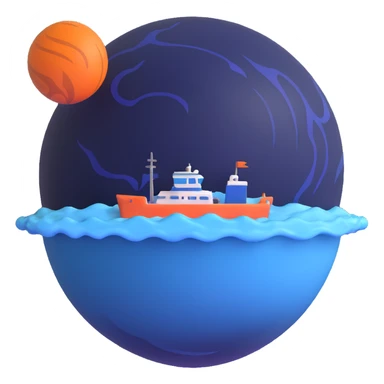 deep blue Neptune planet with storms sticker