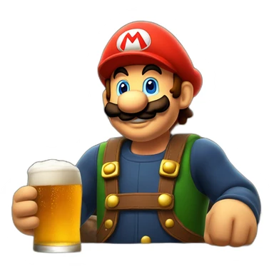 Mario qui boit une bière 🍻🍺 sticker