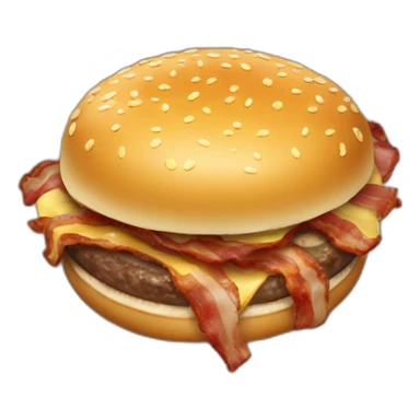 Burger with bacon sticker