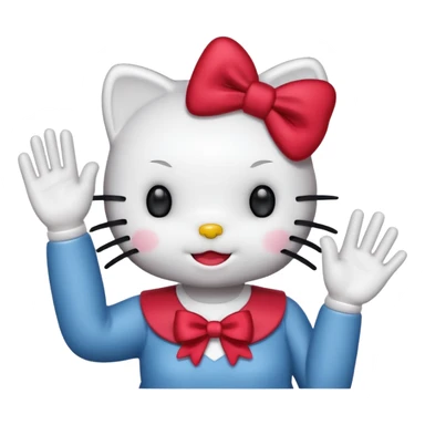 hello kitty contente et dit coucou sticker