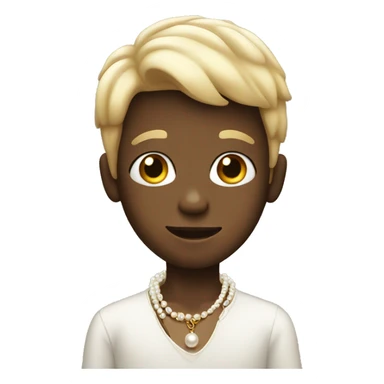 boy with pearl necklace sticker