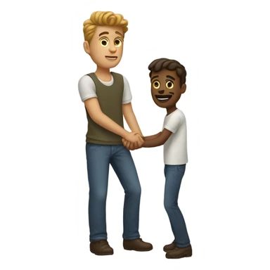 guy holding guy hans sticker